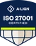 Sello ISO 27001 Certified de A-LIGN